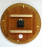 Designer made Wooden Wall Clock with a Burr Ash Dial and Inlaid Brown Oak Bezel - Image 9