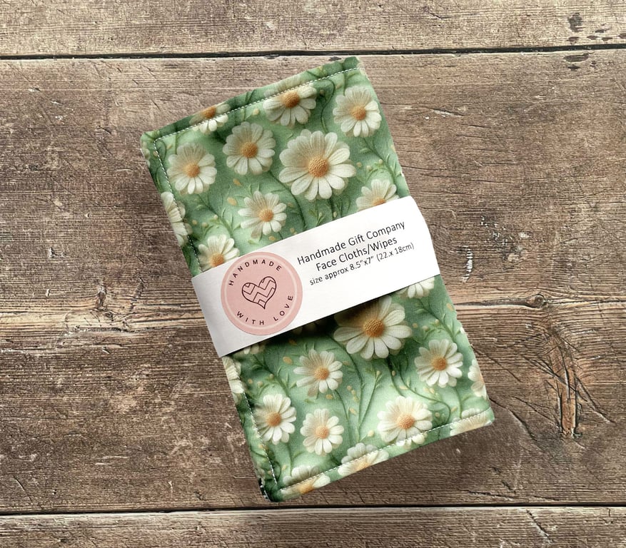 Handmade 2 Pk Face Wipes, Face Cloths, Face Flannels, Eco-Friendly Wipes-FCW17