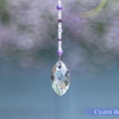 Suncatcher purple and clear sparkly prism handmade hanging decoration