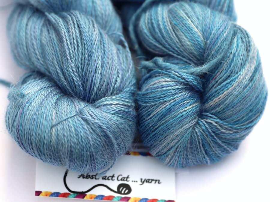 SALE: Silver Blue - Silky baby alpaca laceweight yarn