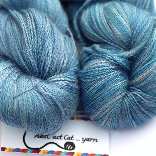 SALE: Silver Blue - Silky baby alpaca laceweight yarn