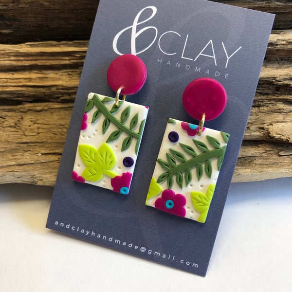 Bright Rectangle Earrings