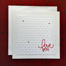 Embossed “Love You” Greeting Card – Romantic Card 