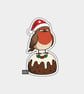 Unique Funny Christmas Gift Tags For Adults, 6pk - Robin On Xmas Pudding