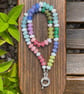 Jade & Pearl Rainbow Hand Knotted Beaded Gemstone Necklace
