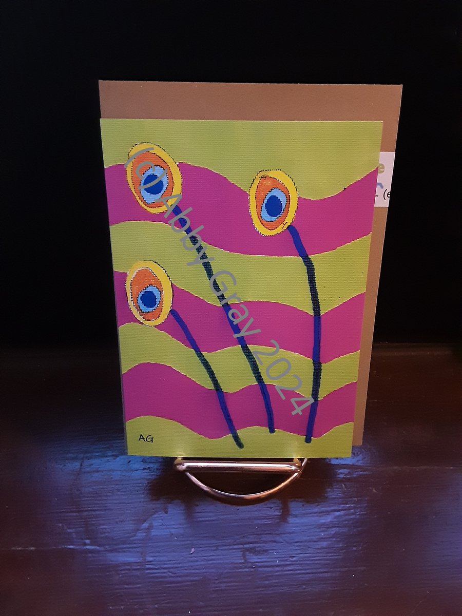 Peacock Feather Greetings Card (Single)