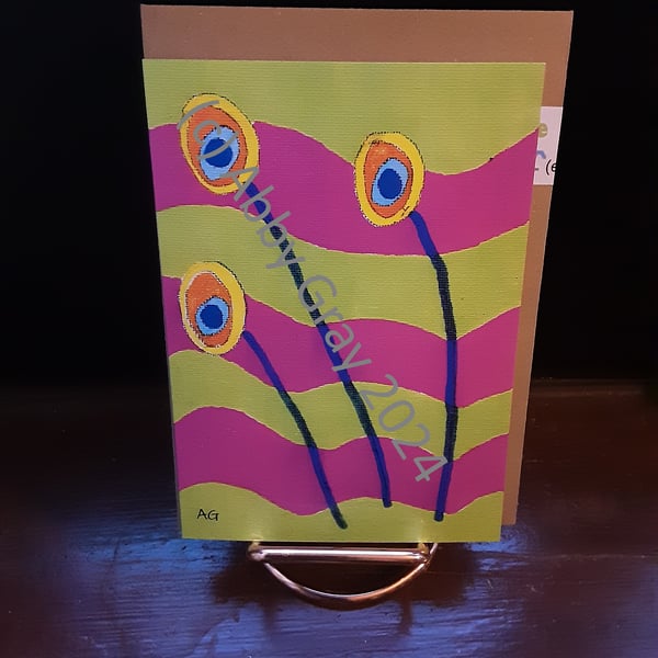 Peacock Feather Greetings Card (Single)