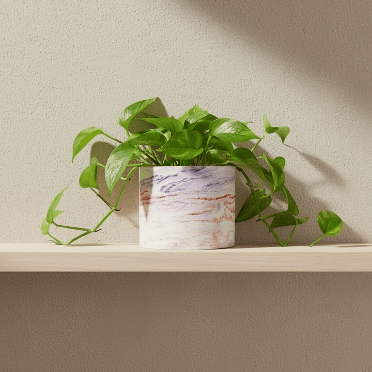 Lilac and Raspberry Swirl Plant Pot  - Large Marbled Pot Holder