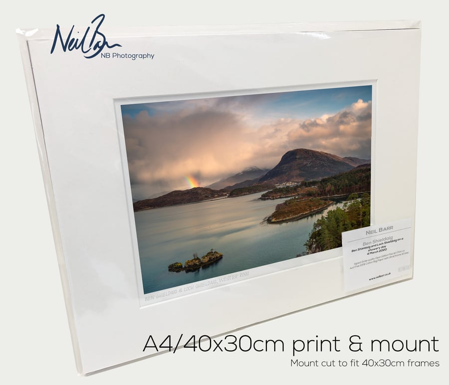 Ben Shieldaig & Loch Shieldaig, Wester Ross - A4 (40x30cm) Unframed Print