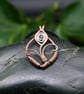Copper Wire Flower Pendant - Capri Blue - Image 3