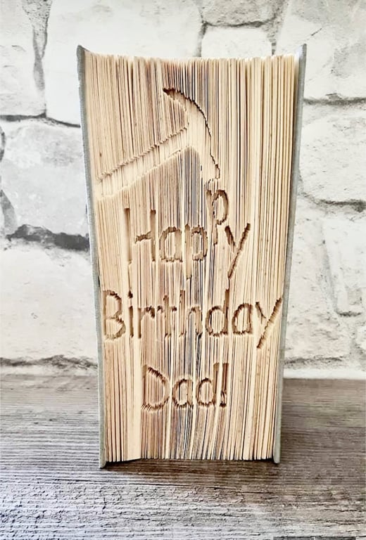 Happy Birthday Dad CUT & FOLD Book Folding Pattern - EMAILED PDF PATTERN