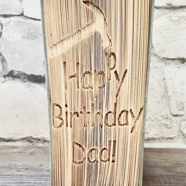 Happy Birthday Dad CUT & FOLD Book Folding Pattern - EMAILED PDF PATTERN