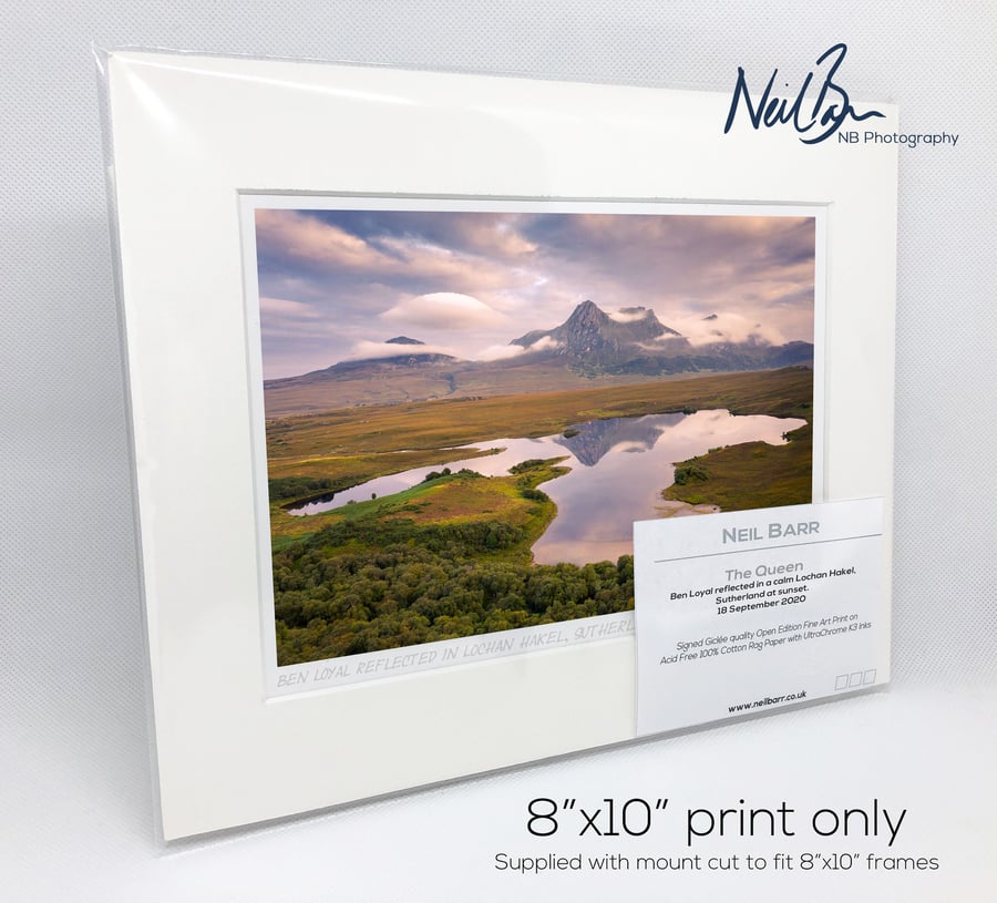 Ben Loyal & Lochan Hakel, Sutherland, Scotland - A5 (10" x 8") Unframed Print