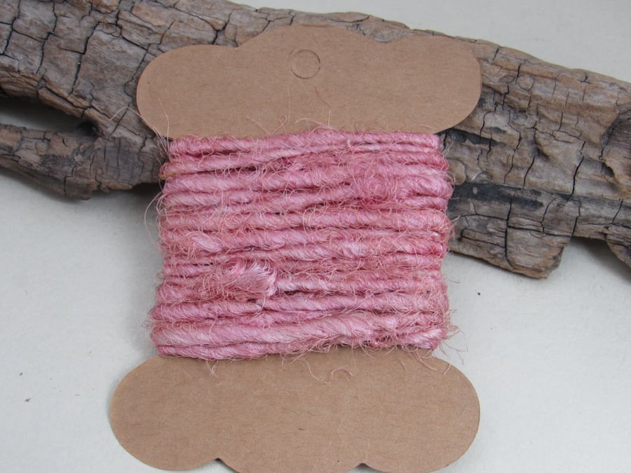 Naturally Dyed Cochineal Pink Pure Silk Sari Silk Yarn 