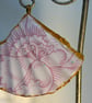 Pink William morris print scallop shell pendant