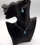 Blues Fused Glass French Drop Earrings and Pendant Set - Image 7