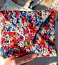 Cotton lined pouch for small items, Small crochet pouch, Friend Christmas gift 