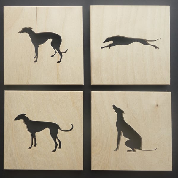 Set of 4 Greyhound Placemats