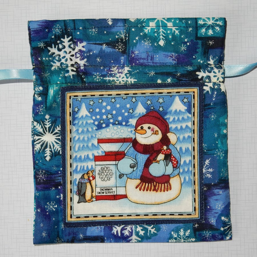 Christmas gift bag snowman