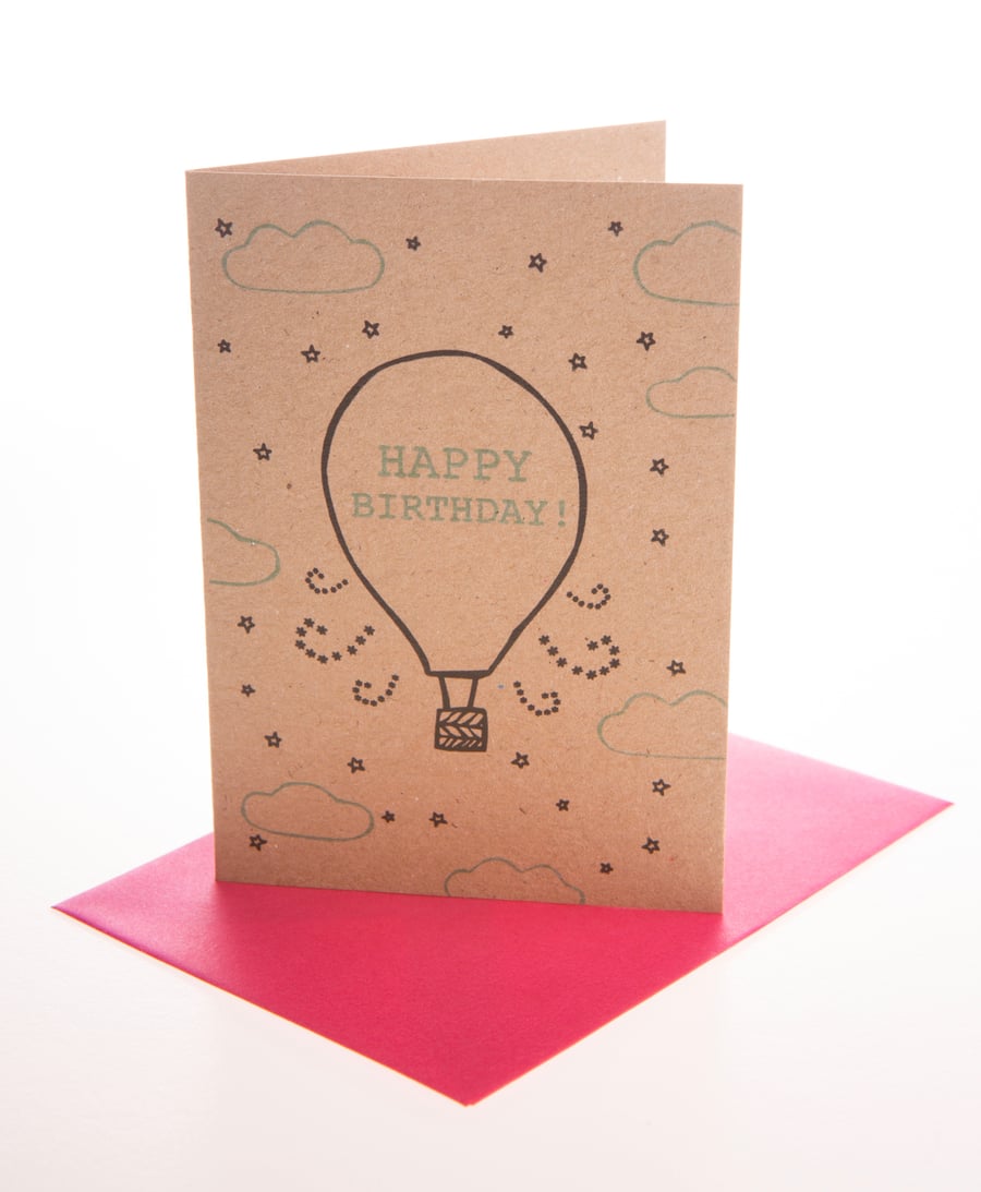Birthday balloon - mini greetings card