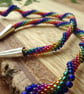 Spiral rainbow necklace, unusual twisting rainbow beaded jewellery - Image 7