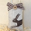 LEAPING HARE KEY RING