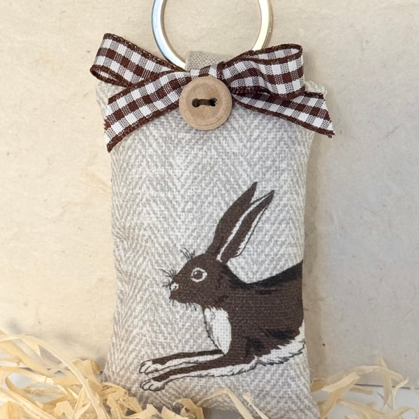 LEAPING HARE KEY RING