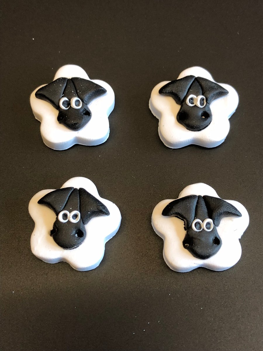 Goofy Sheep Polymer Clay Buttons
