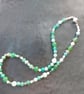 Green and white gemstone necklace featuring Aventurine and Green Jade - Image 2