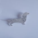 Sterling silver Dachshund brooch