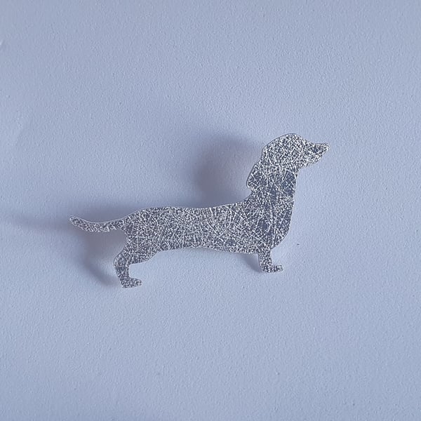 Sterling silver Dachshund brooch