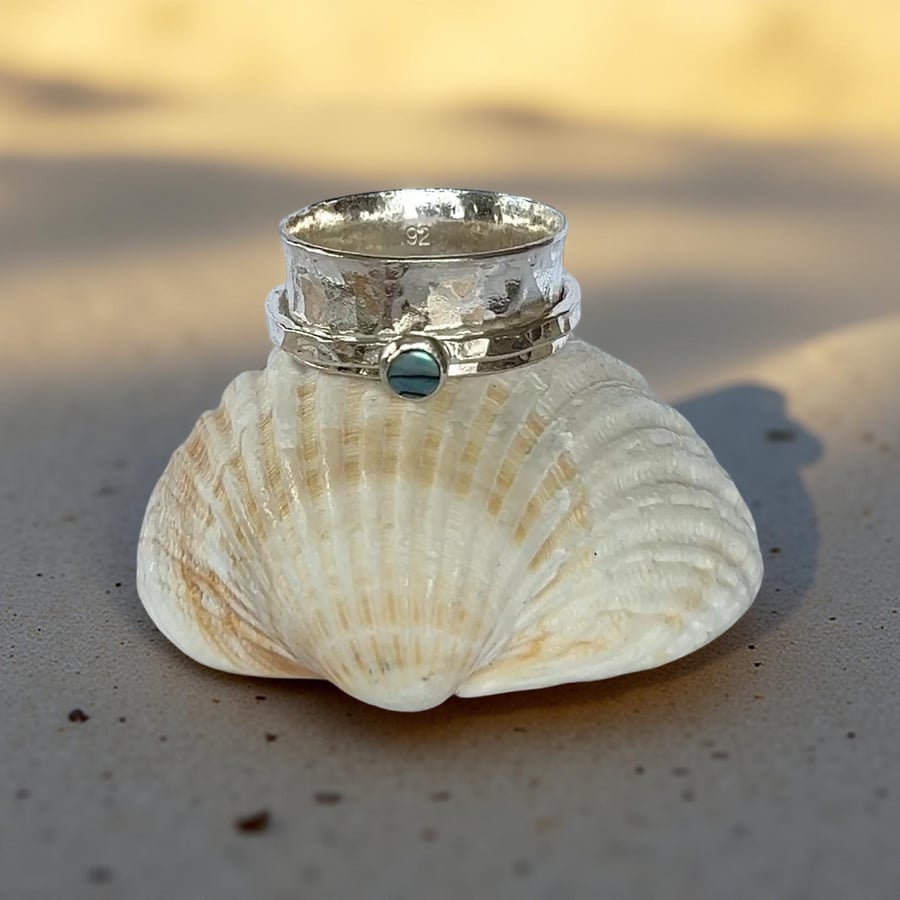 Abalone Shell Spinner Ring
