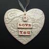 LOVE ceramic heart decoration 