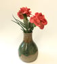 GREEN GLAZED STONEWARE CERAMIC BUD VASE - Image 2