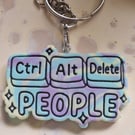 Ctrl, Alt, Delete People Clay Keyring 