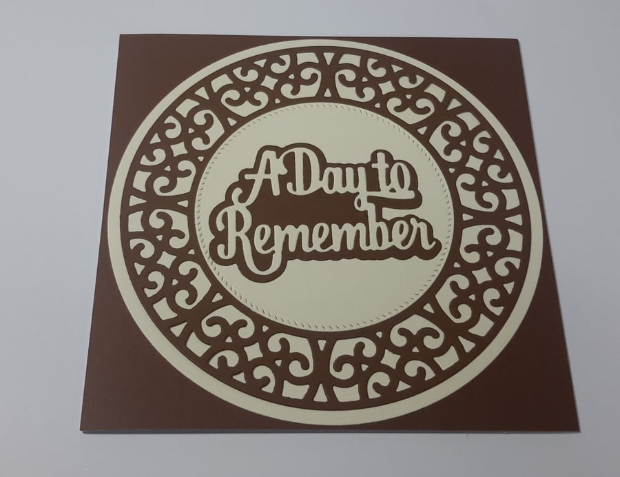 A Day to Remember greeting card - Chocolate Brown and Cream