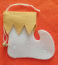 Handmade Elf Boot Christmas Cream and Yellow