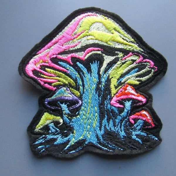 Toadstool Fungi Mushroom Embroidered Sew on Applique Patch
