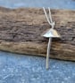 Silver toadstool mushroom fungi pendant - Image 1
