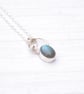 Silver botanical necklace with labradorite, gemstone necklace - Image 7