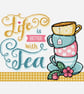 159A - Life is Better with Tea Cross Stitch Pattern Colorful Teacups (PDF Chart) - Image 2