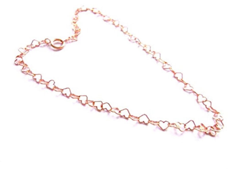 Rose Gold Vermeil Heart Chain Bracelet