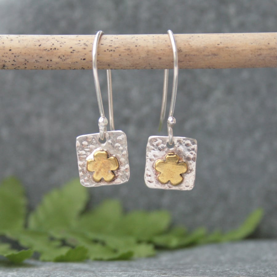 Sterling silver flower earrings