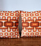 2 Handmade op art cushions vintage 1960s 1970s fabric envelope