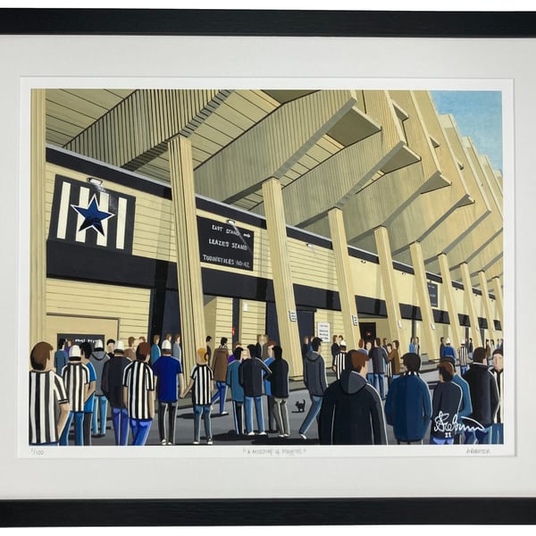 Newcastle United, St James' Park Limited Edition Framed Art Print (20" x 16")
