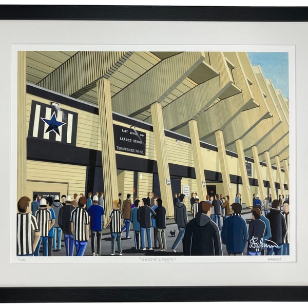 Newcastle United, St James' Park Limited Edition Framed Art Print (20" x 16")