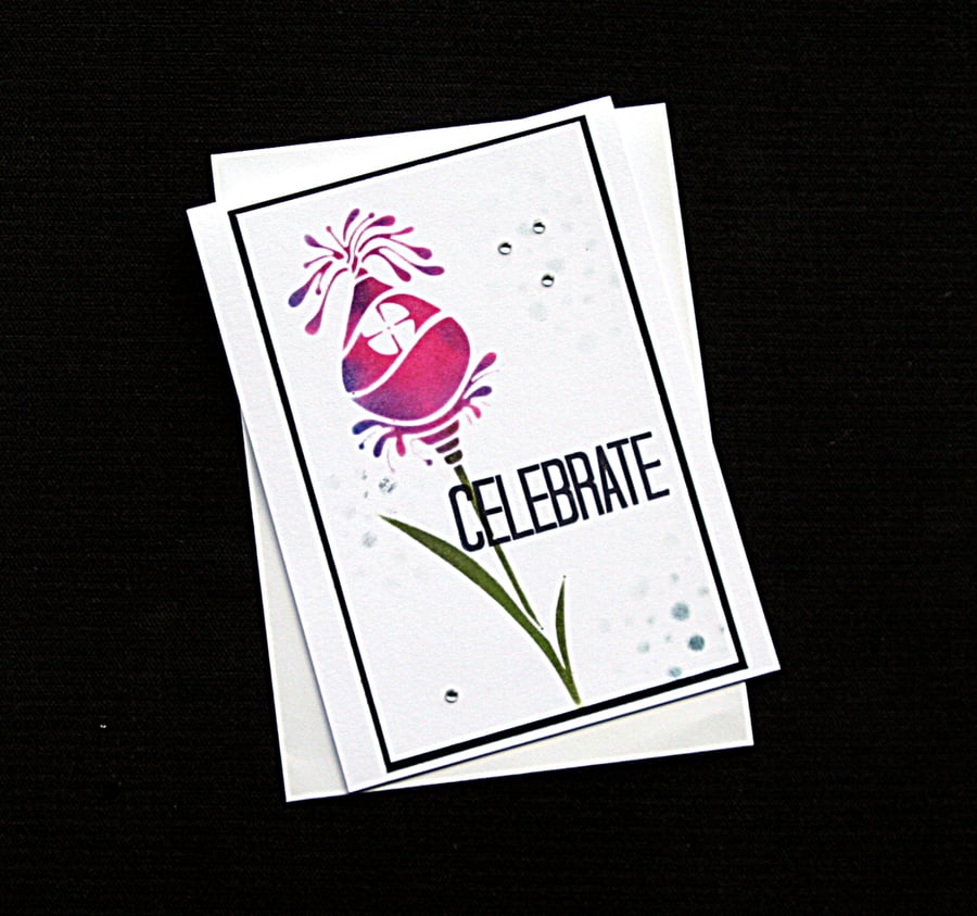 Celebrate - Handcrafted (blank) Card - dr19-0041