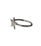 Star Signet Ring Sterling Silver .925 Jewellery Gift Hammered Band UK Size P - Image 2
