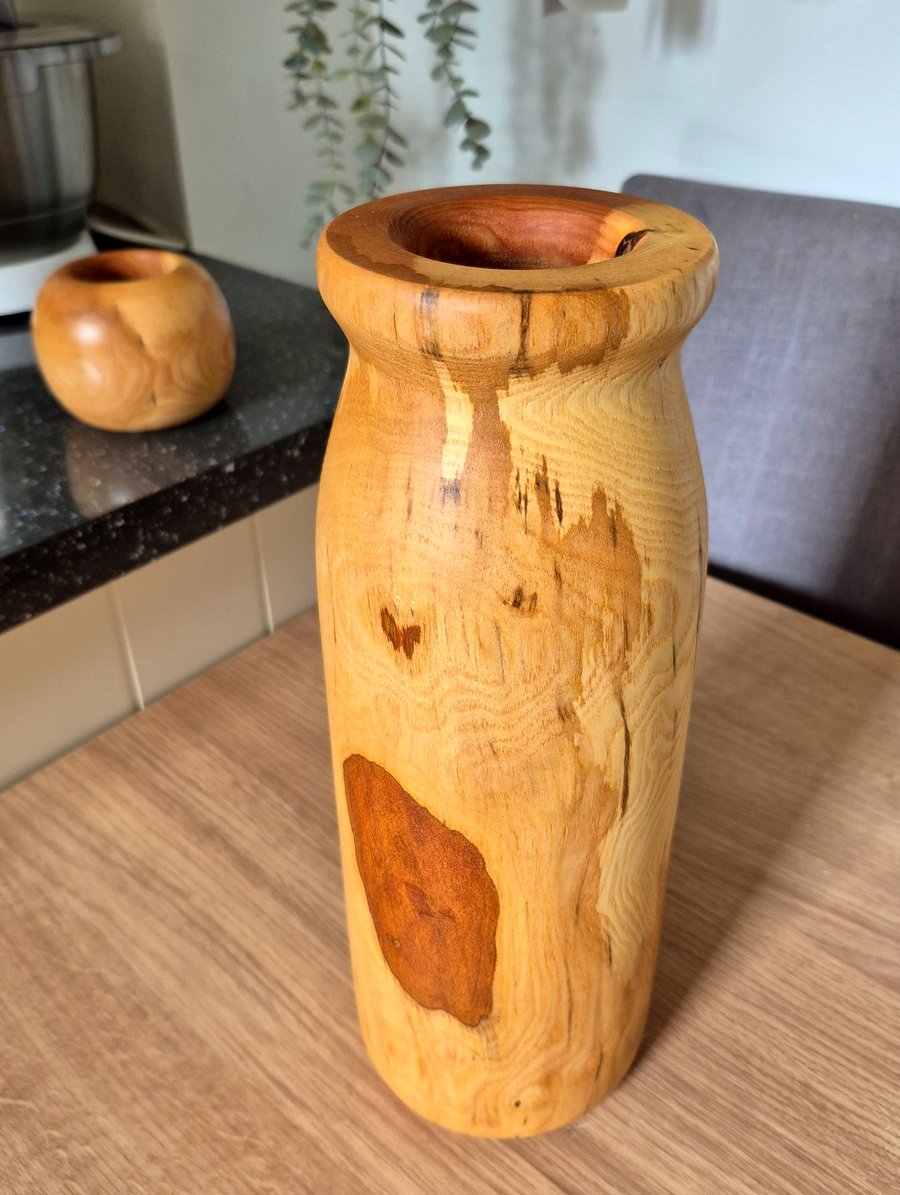 Beautiful unique tall ash vase 