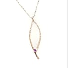 Amethyst open leaf necklace 